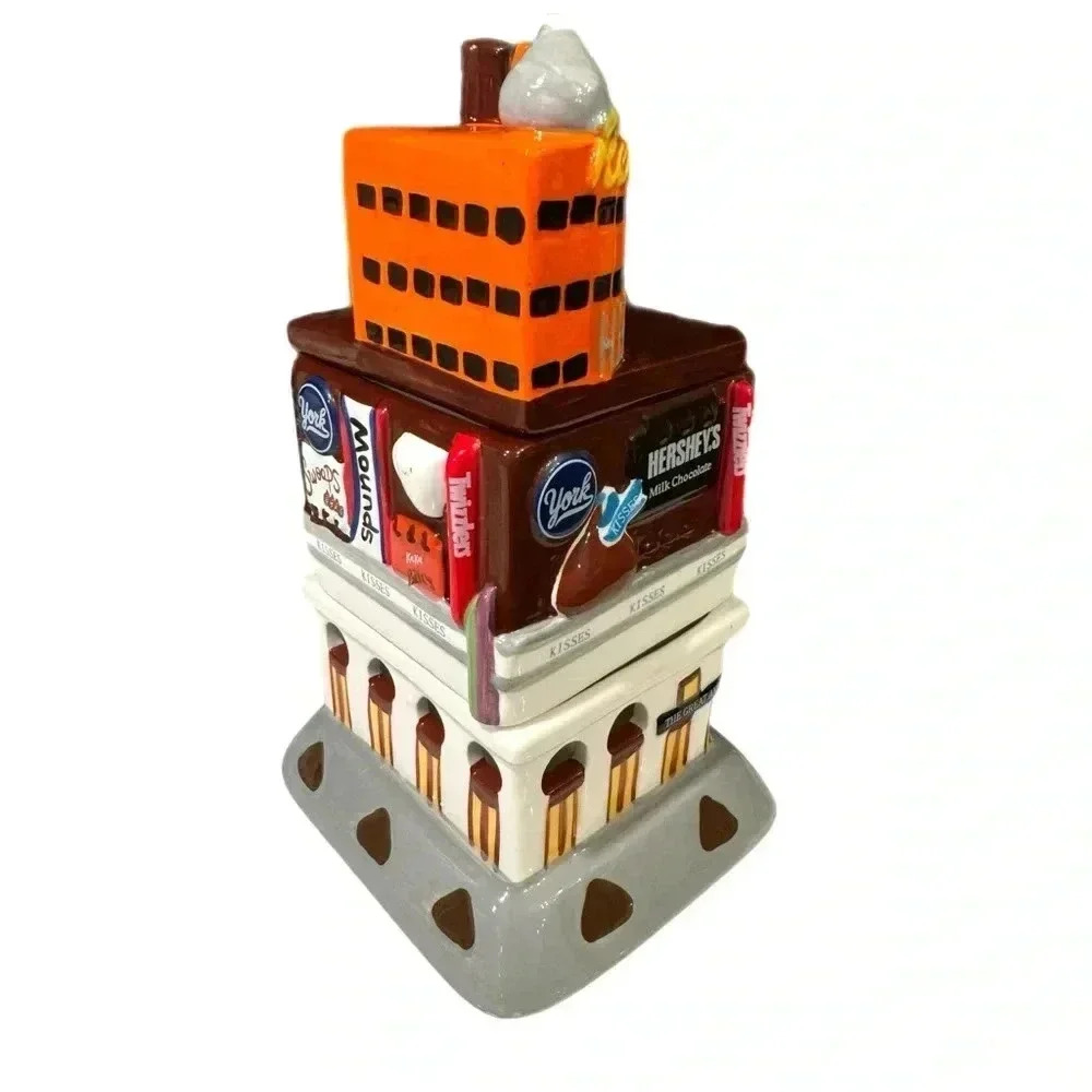 Hershey’s Times Square Ceramic Fondue Dessert Tea Light Heating 3 Piece NWB - Picture 3 of 10
